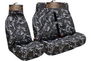 FSW - Grey Camo Heavy Duty Universal Van Seat Covers - Single & Double Passenger Set, Waterproof Seat Protector