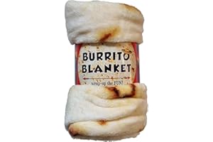 Buddy & Barney Burrito Blanket - fluffy novelty tortilla wrap pattern round circular blanket for adults and children, giant funny realistic design, throw for bedroom living room playroom 57 inches