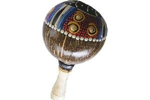 ONE WORLD IS ENOUGH Hell Bemalt Kokosnuss Maracas/Rassel - Schöner Klang, Fairtrade