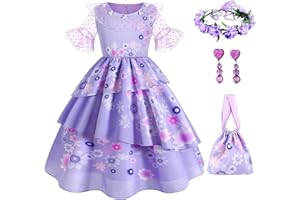 Disnnie Disfraz de Vestido Mirabel - Disfraz Isabella Encanto de Princesa deluxe con Accesorios para Niñas 3-12 años