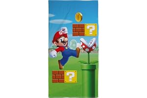 BERONAGE Super Mario Badetuch Maker 75cm x 150cm 100% Baumwolle Velours-Qualität Strandlaken Strandtuch Handtuch Badelaken Saunatuch Luigi Peach Bowser Yoshi Toad Wario Buu Huu Rosalina pass. zur Bettwäsche