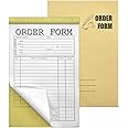 Lesnala 2-Part Carbonless Order Form Pads 2 pcs,50 sets each,White/Yellow14x21cm（ 5.5 x 8.26 in） Which Can Use in Store,warehouse,office,restaurant and so on as Sign receipt,Sale Form,Invoice Purchase