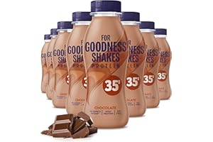For Goodness Shakes Chocolate Protein Shakes, 35g Protein, High Protein, Fat-Free, Ready-To-Drink, No Added Sugar, Gluten-Free, Pre & Post Workout, 8 x 330ml