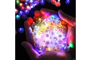CESHMD 100 Globos LED, globos luminosos de colores, lingt redondos, luces intermitentes de colores para cumpleaños, boda, fiesta, Halloween, decoración navideña, carnaval, bar