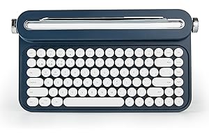 ‎YUNZII YUNZII ACTTO B305 Wireless Schreibmaschine Tastatur, Retro Bluetooth ästhetische Tastatur mit integriertem Ständer für Multi-Gerät (B305, Mitternacht)