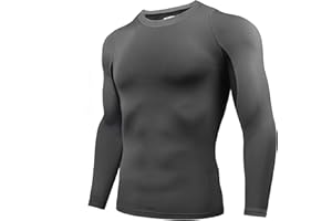 AMZSPORT Męska koszulka kompresyjna z długim rękawem termiczna koszulka sportowa warstwa bazowa na siłownię bieganie jazda na rowerze trening