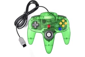 suily Game Controller für Retro 64-Bit N64, Kabelgebundener Gamepad Controller Joystick für N64 Konsole N 64 System(klares grün)