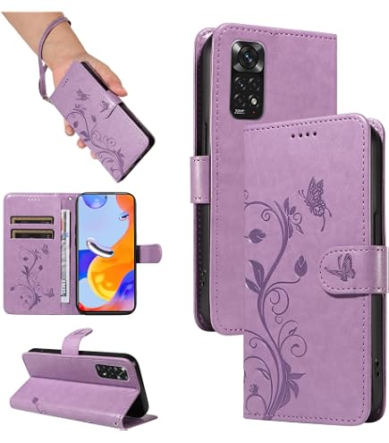 Cover Portafoglio In Pelle Per Redmi Note 11 4G – Custodia Con Cinturino E Slot, Rosa, Morbida TPU - 2