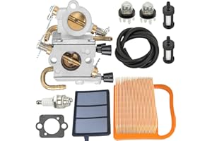 ZAMDOE Carburateur pour Sthil TS420 TS410 TS410Z TS420Z scie à béton, remplace # C1Q-S118 4238-120-0600, avec filtre à air 4238 140 1800 + conduite de carburant + bougie d'allumage