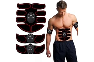 Housiwill ABS Trainer Muscle Stimulator, Ems Muscle Stimulator Machine, Electric Abdominal Muscle Stimulator with 6 Modes & 9 Intensities, ABS Trainer For Men & Women Full Body ABS/Arm/Hip Trainer