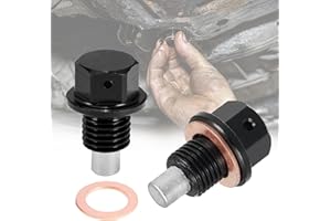 CHENNAN 2 Pezzi M14x1,5 cm Tappo di Scarico Magnetica Universale per Olio Auto, Dell'olio Bullone Tappo Coppa Olio Universale Auto, Tappo di Scarico Olio con 2 Anello di Tenuta Magnetic (Nero)