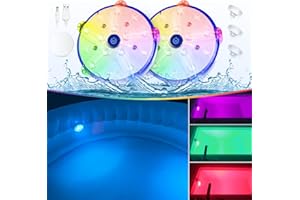 DeeprBlu Underwater Pool Light Battery, Rechargeable Colour Changing Whirlpool Lights Underwater, Floating Lights, Floating Spa Lights with Suction Cups, Iron Plate, Bath Light