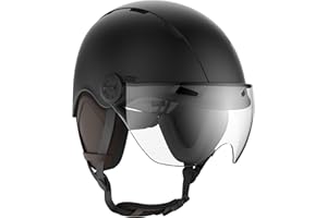 CASR Style - Casque Lifestyle Urbain pour Vélo & Trottinette Electrique - Visière Transparente & Cache-Oreille Amovibles - Confort Optimal pour Homme & Femme