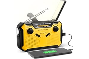 INENITY Solar Radio Tragbar Notfallradio Kurbelradio Notfallradio AM/FM Dynamo Radio mit 2500mAh Power Bank SOS Alarm Taschenlampe Leselampe für Camping Ourdoor, Reisen, Notfall usw.
