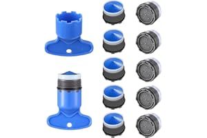 MsTeco Perlatoren für Wasserhähne, 10 Stück Strahlregler M16 Wasserhahn Perlator Wasserhahn Filter Wassersparer für Wasserhahn mit 2 Stück Perlator Schlüssel für Badezimmer, Küche, Hotel