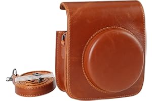 KALDA Tasche für Mini 90 Neo Classic Sofortbildkamera, Schutztasche aus Weichem Kunstleder mit Schulterriemen (Braun)