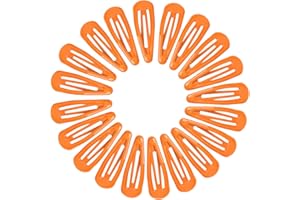 NiceYnn 20Pcs 4.8cm Barrettes Pince à Cheveux Clip en Métal, Barrette Cheveux Fille, Snap Barettes BB en Métal, Femme Snap Clip Barrettes à Cheveux, Enfant Épingle à Cheveux Orange