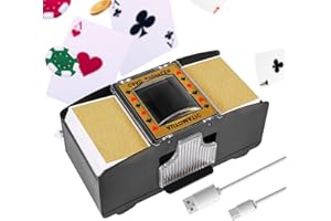 ZIKSUN 1-2 Deck Card Shuffler Machine, USB Charging/Battery Operated Automatic Card Dealer, Electric Card Shufflers Playing Poker/UNO/Bridge Game Accessories for Family Party Club