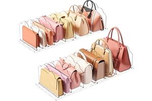 Lifewit 4 piezas separadores de bolsos organizadores para 14 bolsos, separadores de estante transparentes soporte para bolsos desmontable organizador de armario para cartera, bolsas de mano, libros en