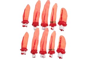 Milisten 10 Stück Halloween blutig gefälschte Finger Requisiten Künstliche blutige Körperteile für Halloween Party Requisiten Spukhaus Dekoration