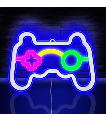 2 Enseignes Murales Gaming Effet Néon - Décoration Pour Chambre Gamer, Bar, Setup