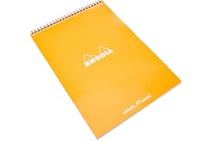 ‎RHODIA Rhodia 18503C Note Pad mit Doppelspirale, DIN A4, Dot Grid, 80 g, 21 x 29.7 cm, 80 Blatt, orange