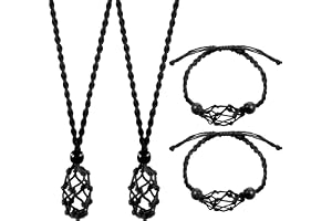 4 stycken tomma stenhållare kedja snöre justerbara hängen halsband och armband tom sten halsband fisknät sten halsband snöre