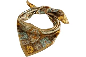 QBSM Womens 23.6 inch Satin Silk Feeling Formal Square Neck Scarf Head Hair Wraps Kerchief