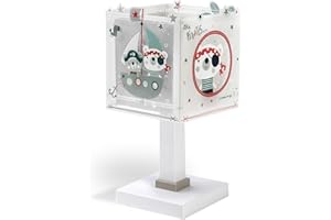 ‎DALBER Dalber Kinder Tischlampe Nachttischlampe Piraten The Pirates Tiere, Grau, 14 x 14 x 29 cm