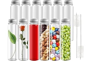 GOTFUN 12 Stück Reagenzgläser 80ml Kunststoff Reagenzglas mit Schraubverschluss Klar Plastik Reagenzgläser Reagenzgläser für Blumen Flüssigkeiten Süßigkeiten