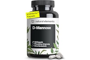 ‎NATURAL ELEMENTS natural elements D-Mannose – 180 Kapseln – 1800mg D-Mannose pro Tagesdosis – vegan, optimal dosiert, ohne unerwünschte Zusätze – in Deutschland produziert & laborgeprüft