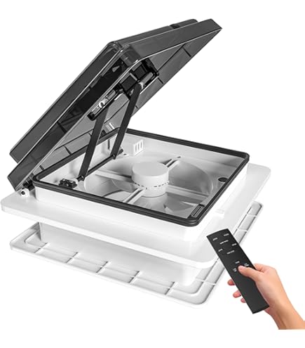 14 RV Dakventilatie voor Trailer, Universele Witte Deksel Dak Vent Met 12V RV Vent Fan Omkeerbaar, RV Vent Covers voor Dak, Compatibel Met Ventline, Jensen en Elixir