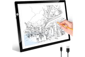 RTjoy A3 Slim LED Light Tracing Box Pad, Adjustable USB Powered Copy Board LED Tablet for Tattoo Transferring,DIY Drawing,Diamond Art,Sketching,Weeding Vinyl