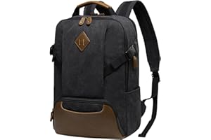 Kasgo Zaino Uomo, Zaino Porta PC 15.6 Pollici Portatile Tela Zaino Donna Impermeabile Zaino da Viaggio Vintage Laptop Zaino Uomo Lavoro con Porta USB di Ricarica Zaini Scuola Superiore Universita