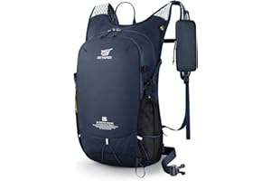 SKYSPER 15L Mochila Pequeña de Senderismo, Mochila Trekking con Bolso para Teléfono Desmontable para Hombres Mujeres Macuto de Viaje Casual