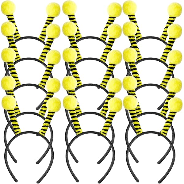 9 Fasce Per Capelli Con Antenne Da Ape - Cerchietti Con Pompon Per Donne E Ragazze, Costumi Halloween, Festa - 3