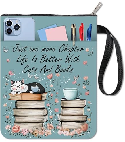 CRASPIRE Boekomslag met kattenmotief Halloween pompoen boekenbescherming boekomslagen voor paperback wasbare stoffen boekomslag met ritssluiting en extra hoes voor boekenliefhebbers