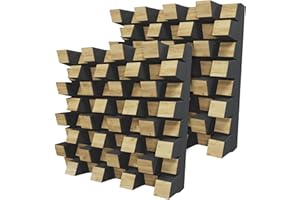 UA ACOUSTICS Lot de 2 diffuseurs acoustiques «SIRIUS» | 2D QRD | Réflexion – Diffusion – Absorption – Insonorisation – Panneau d'art mural en bois (150 mm), chêne