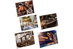 KAWASIMAYA 5 Pezzi Espositore da Tavolo Espositore a4 Plexiglass Trasparente Espositore Plexiglass a4 Porta Menu da Tavolo Porta Listino a4 Espositore Plexiglass a5 Numeri Tavoli (A4 orizzontale)