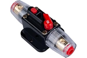 KEPLE 10 AMP Circuit Breaker 10A Inline Fuse Holder Inverter Block DC 12V-24V Volt Manual Reset for Car Automotive Marine Boat Audio Solar System Protection