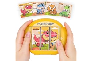 Fullware rotierendes 3D -Puzzle für Kinder 3 4 5 6 7 Jahre alte, 4 Rätsel in 1, Handheld -Spielzeug für Reisen, Autos und Flugzeug, Feinmotorik, Bildungsspiel für Jungen und Mädchen im Alter von 3+
