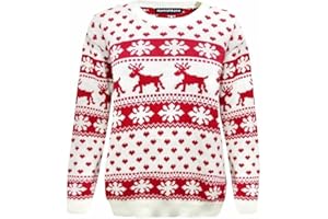 Hamishkane® Kids Christmas Jumpers, Knitted Xmas Snowflake Jumper for Boys, Crew Neck Unisex Christmas Sweater Top, Pullover Long Sleeves Kids Xmas Reindeer Jumper Girls