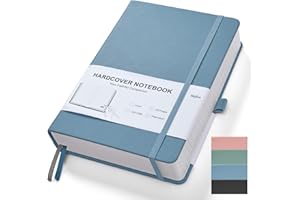 GOSIRM Notizbuch A5 liniert, Hardcover Journal Notebook Tagebuch mit 320 Lined Nummerierte Seiten, 100 g/m² Tintenfestes Dickes Papier, Kostenlose Mehrfarbige Registerkarten, Innentaschen, 160 Blatt, Blau