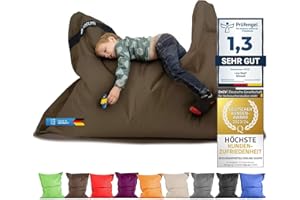 LAZY BAG Original Indoor & Outdoor Beanbag XL 250 litre giant beanbag Junior Beanbag Cushion Armchair for children & adults 160x120 (Brown)