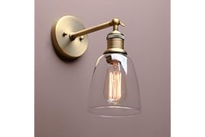 Yosoan Lighting Industrial Loft Bar Sconce Wall Lights Fittings, Retro Wall Lamp with Bell Glass Shade for Kitchen Island Bedroom Corridor Restaurant (Antique)