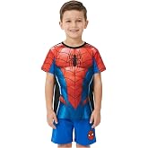 Marvel Spiderman | Spidey and His Friends Pyjamas Child, Summer Boy Set, Short Sleeve T-Shirt and Shorts, Sleepwear, Gift Chi