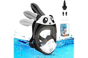 URMAXS Mascara Buceo Niño,Mascara Buceo Snorkel Niños,Gafas Snorkel Niño con Diseño Panorámico Antivaho e Impermeable de 180,con Tapones Impermeables para Los Oídos,Respira Tranqu
