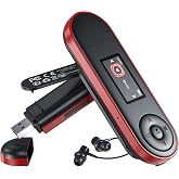 MP3 Player 64GB Bluetooth 5.3, USB Stick Plug &amp; Play, Ultra-Light 28g, Physical Buttons for Blind Operation, Sports Clip for