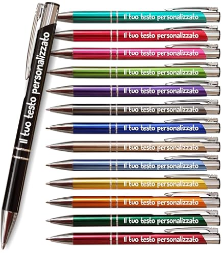 25 Penne Personalizzate In Metallo Con Incisione - Regalo Elegante Per Matrimoni E Eventi - Foto 5