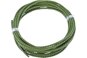 Konmay 4,6 m 3.0 mm Cordon en cuir véritable tressé Bolo 3.0mm vert kelly